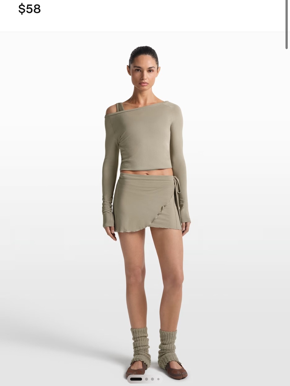 NikeSKIMS Stretch Knit Wrap Skirt Small or Med Dune Beige NWT!!